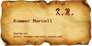 Kommer Marcell névjegykártya